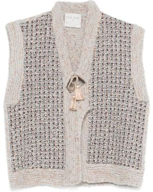 forte_forte Sleeveless Cardigan - White