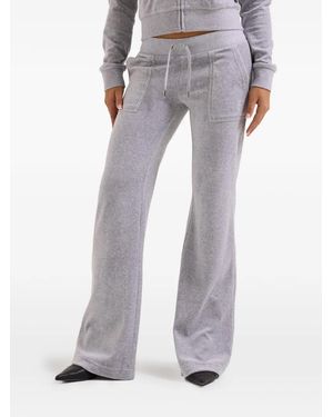 Juicy Couture Low-Rise Cotton-Velour Track Trousers - Grey