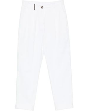 Peserico Pleated Corduroy Pants - White