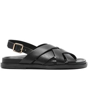 Geox Adelash Crossover Leather Sandals - Black