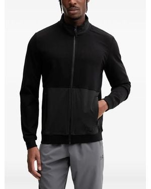 Guess Zip-Up Paneled Track Jacket - Black