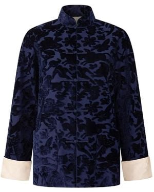 Shanghai Tang Veste À Motif En Jacquard - Bleu