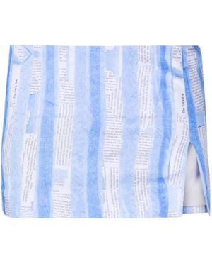 Feben The Read Front-Slit Miniskirt - Blue