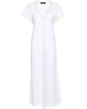 Fabiana Filippi Monili-Chain Linen Maxi Dress - White