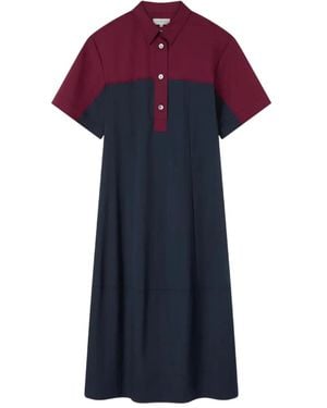 Lee Mathews Colour-Block Short-Sleeved Mini Dress - Red