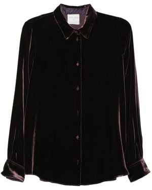 forte_forte Velvet Long-Sleeves Shirt - Black