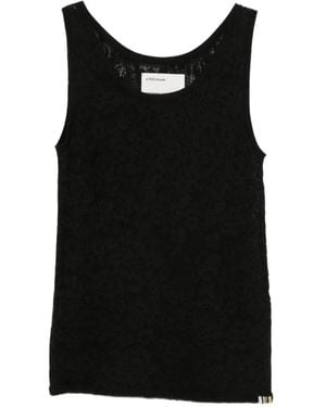 Extreme Cashmere Boxer Floral-Lace Tank Top - Black