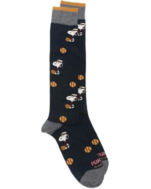 In The Box X Peanuts Cartoon Print Socks - Blue