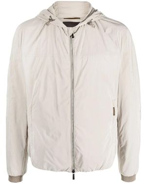 Moorer Logo-Tag Zip-Up Jacket - White
