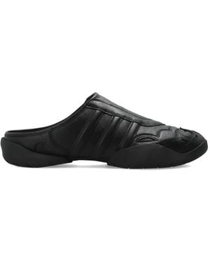 Y-3 Regu Embroidered Leather Mules - Black