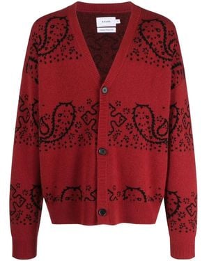 Rhude Cardigan Mit Bandana-Jacquardmuster - Rot