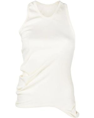 Low Classic Hole Point Tank Top - White