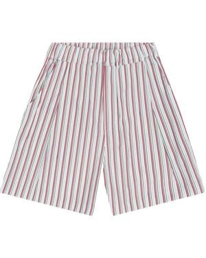 Laneus Cotton Wide Leg Bermuda - Red