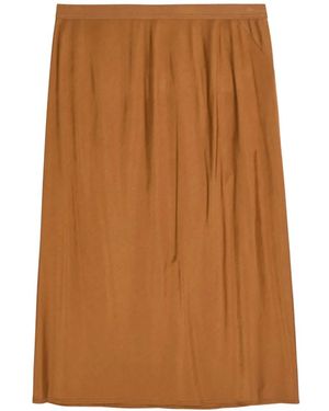 Rick Owens Elasticated-Waist Midi Skirt - Brown