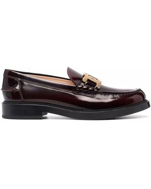 Tod's Loafer Aus Lackleder - Rot