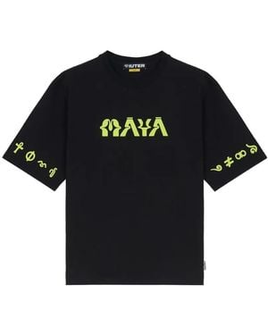 Iuter Maya Print-Details T-Shirt - Black