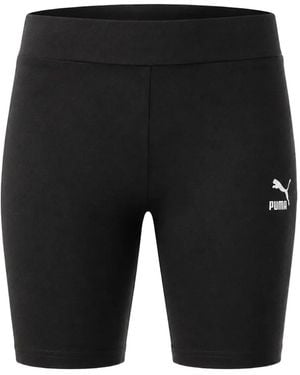 PUMA Logo-Print Tight Shorts - Black