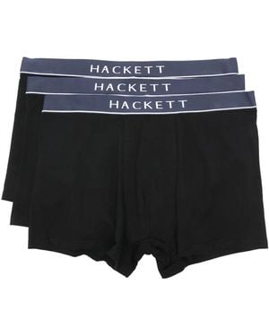 Hackett Logo-Waistband Cotton Briefs (Pack Of Three) - Black