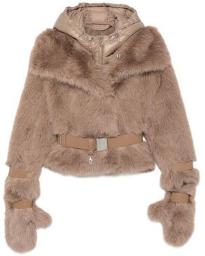 Rudsak Belted Faux-Fur Jacket With Gloves - Natural