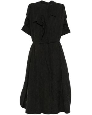 Juun.J Crinkled Shirt Dress - Black