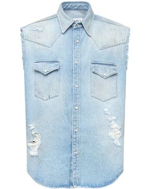 MM6 by Maison Martin Margiela Ärmelloses Hemd - Blau