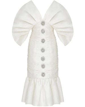 Olympiah Ruched Mermaid Dress - White