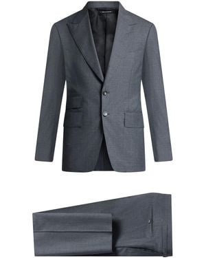 Tom Ford Single-Breasted Wool Suit - Blue