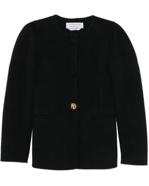 Gabriela Hearst Veste Boutonnée À Manches Bouffantes - Noir