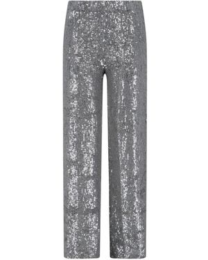 P.A.R.O.S.H. High-Waisted Trousers With Sequin Embellishments - Grey
