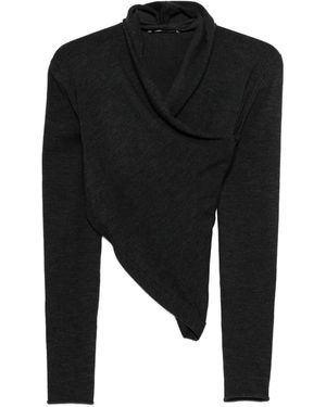 Alberta Ferretti Draped Top - Black