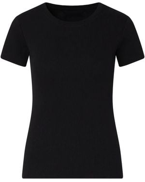 Liu Jo Ribbed T-Shirt With Logo Patch - Black