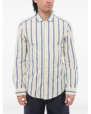 Brian Dales Cotton Striped Shirt - White