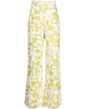 Bambah Pantalon En Lin Lilly À Coupe Évasée - Jaune