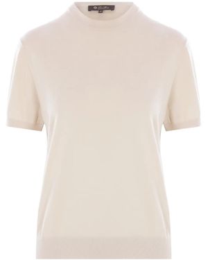 Loro Piana Ice Wish Crewneck Knitted Top - Natural