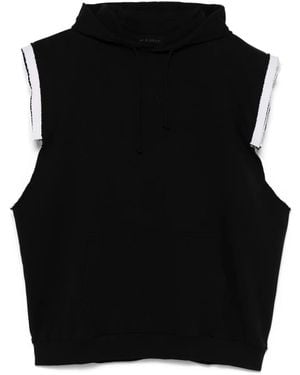 ALAINPAUL Layered Shoulder Hoodie - Black