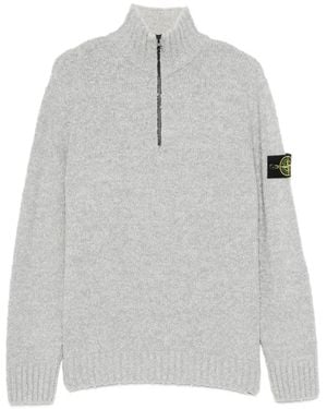 Stone Island Quarter-Zip Jumper - Grey