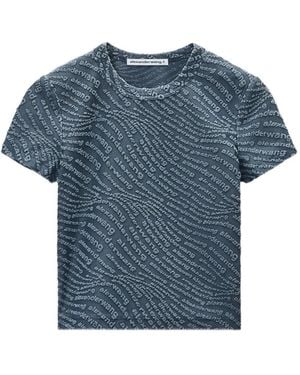 Alexander Wang Oberteil mit Logo-Prägung - Blau