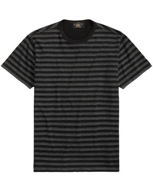 RRL ストライプ Tシャツ - ブラック