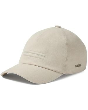 ZEGNA Ivory Oasi Linen Baseball Cap - White