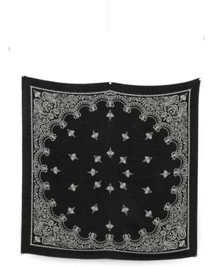 Destin Paisley-Print Wool Scarf - Black