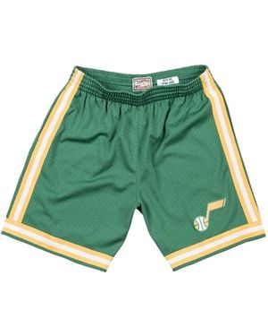 Mitchell & Ness Utah Jazz 1979-80 Striped Swingman Shorts - Green