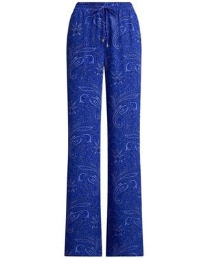 Ralph Lauren Paisley-Print Drawstring Trousers - Blue