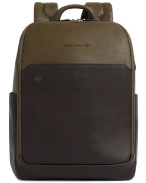 Piquadro Leather Backpack - Black