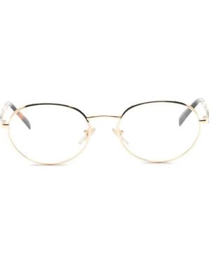 Prada Brille Mit Ovalem Gestell - Natur