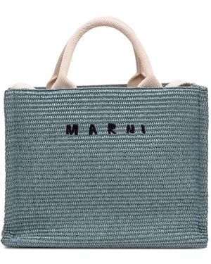 Marni Borsa Tote Con Ricamo - Blu
