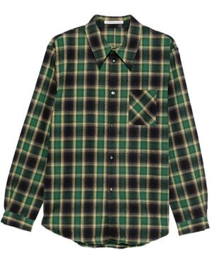 Individual Sentiments Plaid Long-Sleeved Shirt - Green