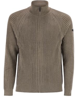 Roberto Ricci Designs Gerippter Cardigan Mit Reißverschluss - Grau