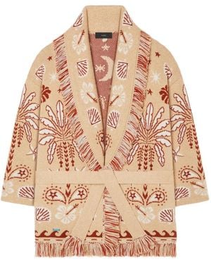 Alanui Echoes Of The Island Fringed Cardi-Coat - Natural
