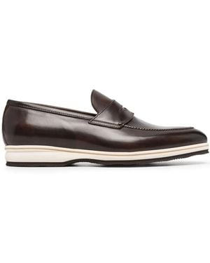 Bontoni Tweekleurige Penny Loafers - Bruin