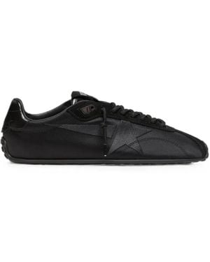 Golden Goose Marathon Speed Satijnen Suède Sneakers Met Geborduurde Ster - Zwart